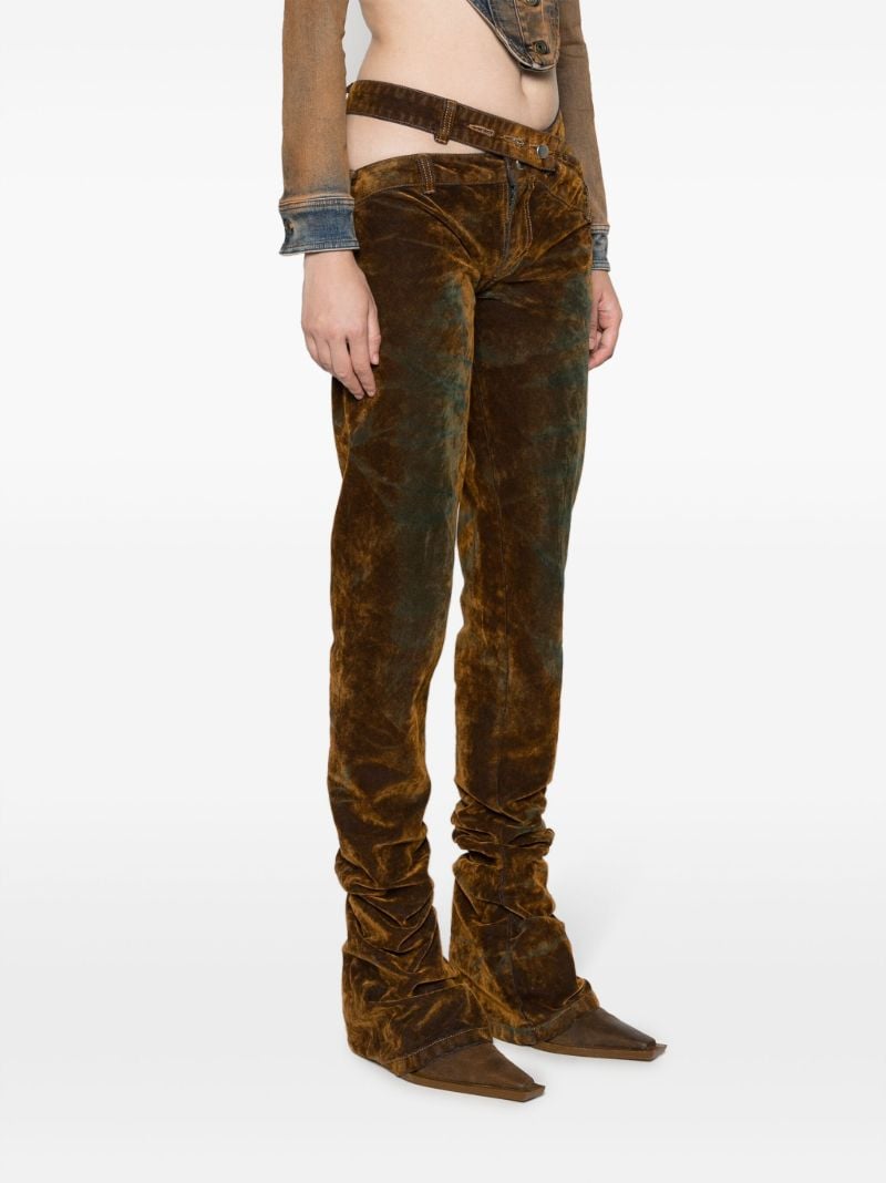 Brown Bias-cut Jeans