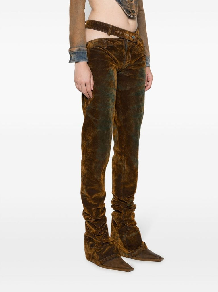 Brown Bias-cut Jeans