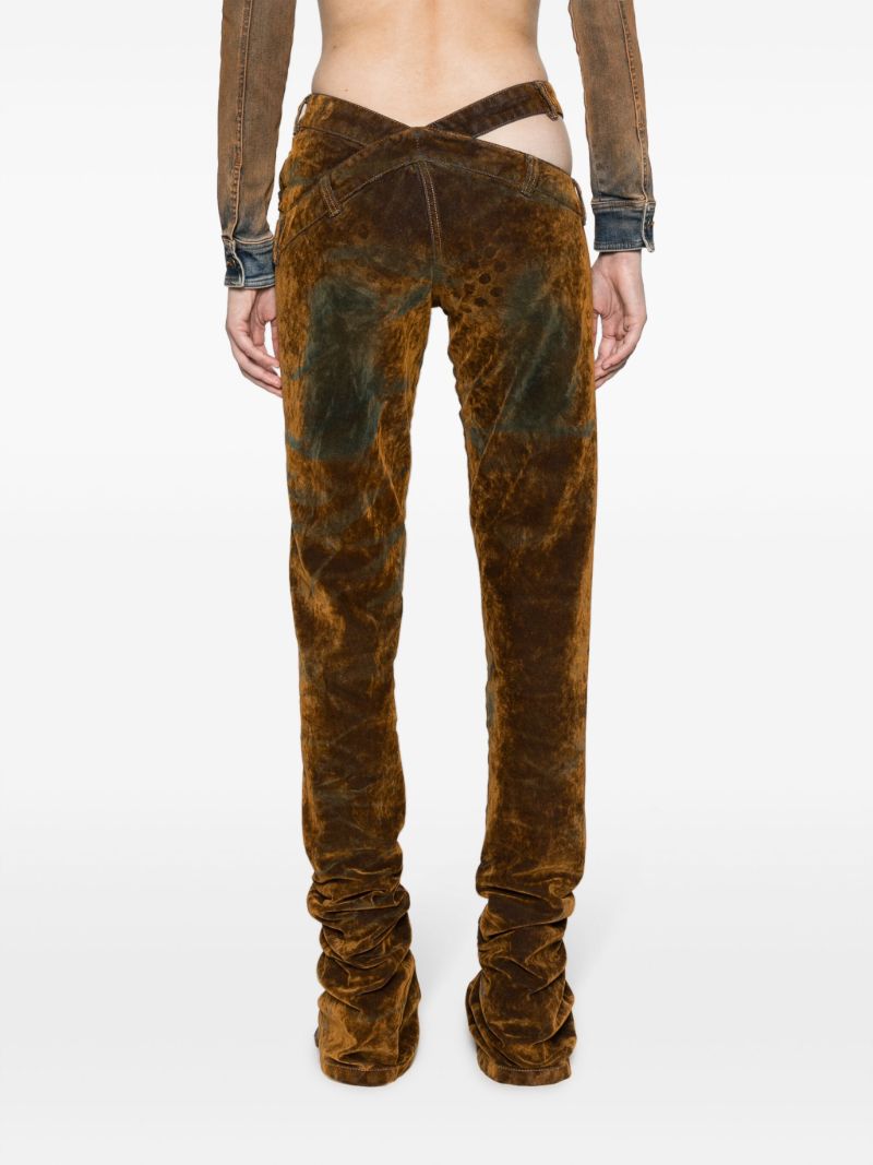 Brown Bias-cut Jeans