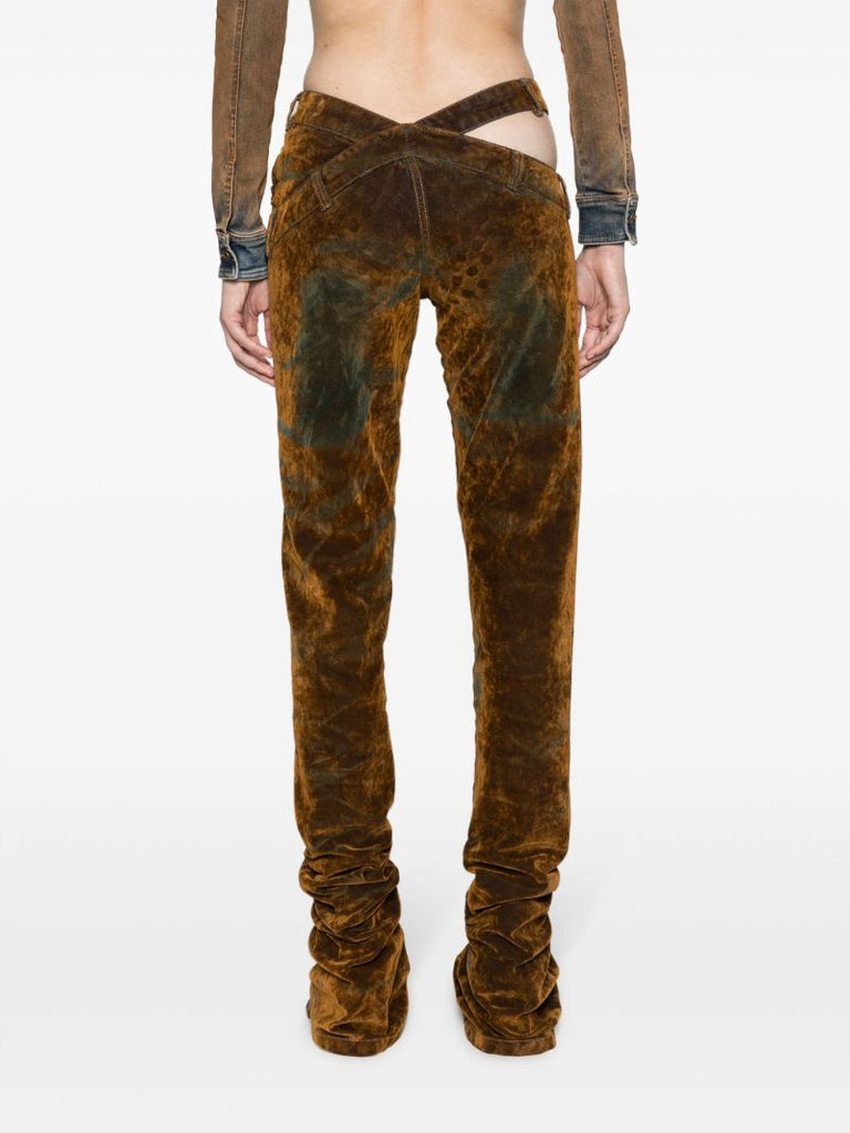 Brown Bias-cut Jeans