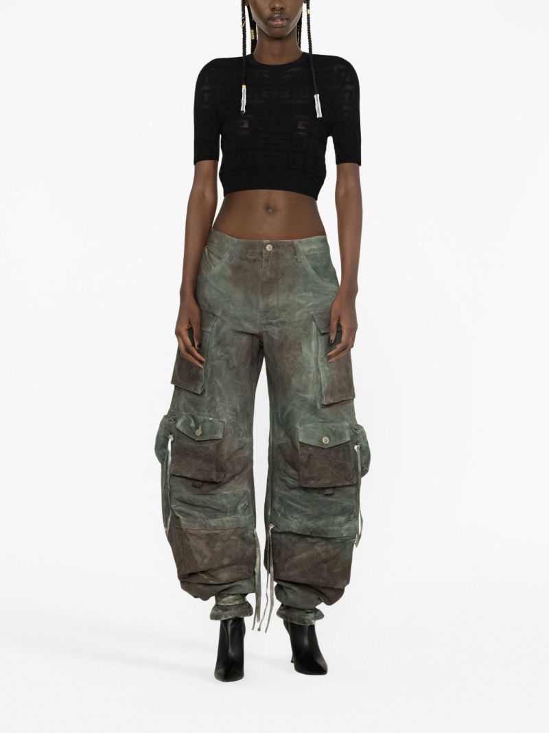 Green Camouflage Cargo Tapered Jeans