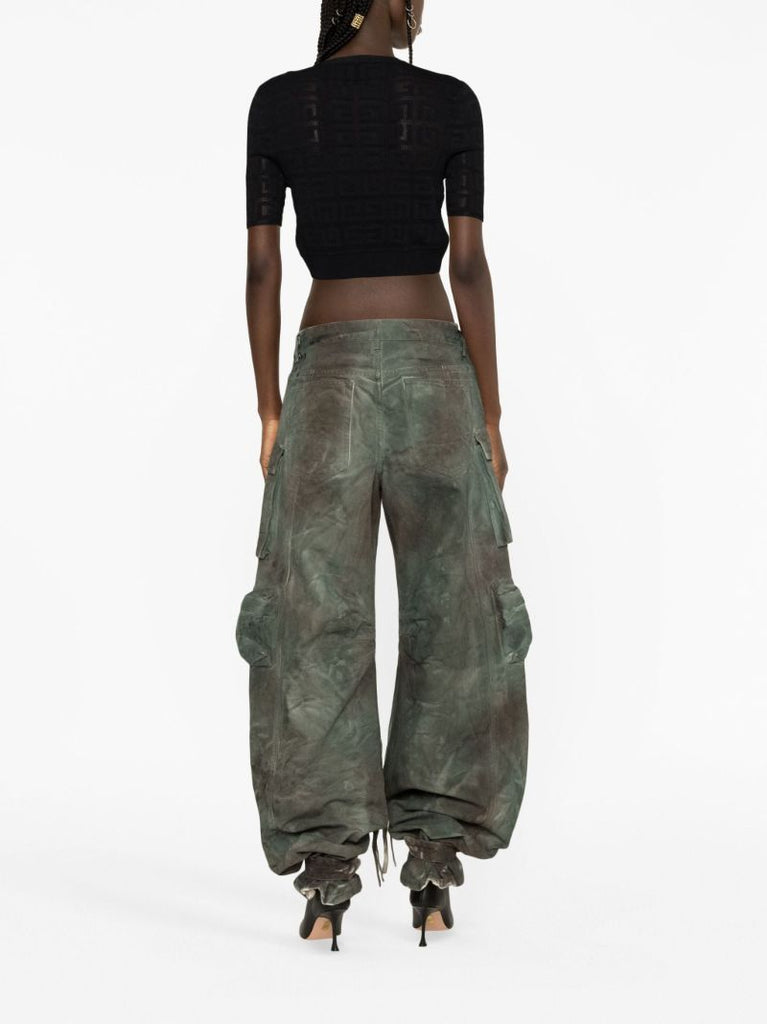 Green Camouflage Cargo Tapered Jeans