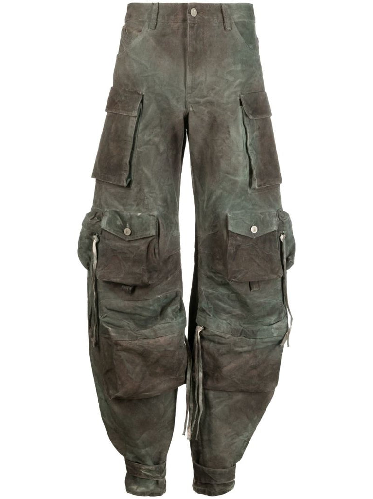 Green Camouflage Cargo Tapered Jeans