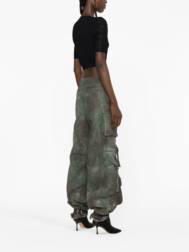 Green Camouflage Cargo Tapered Jeans