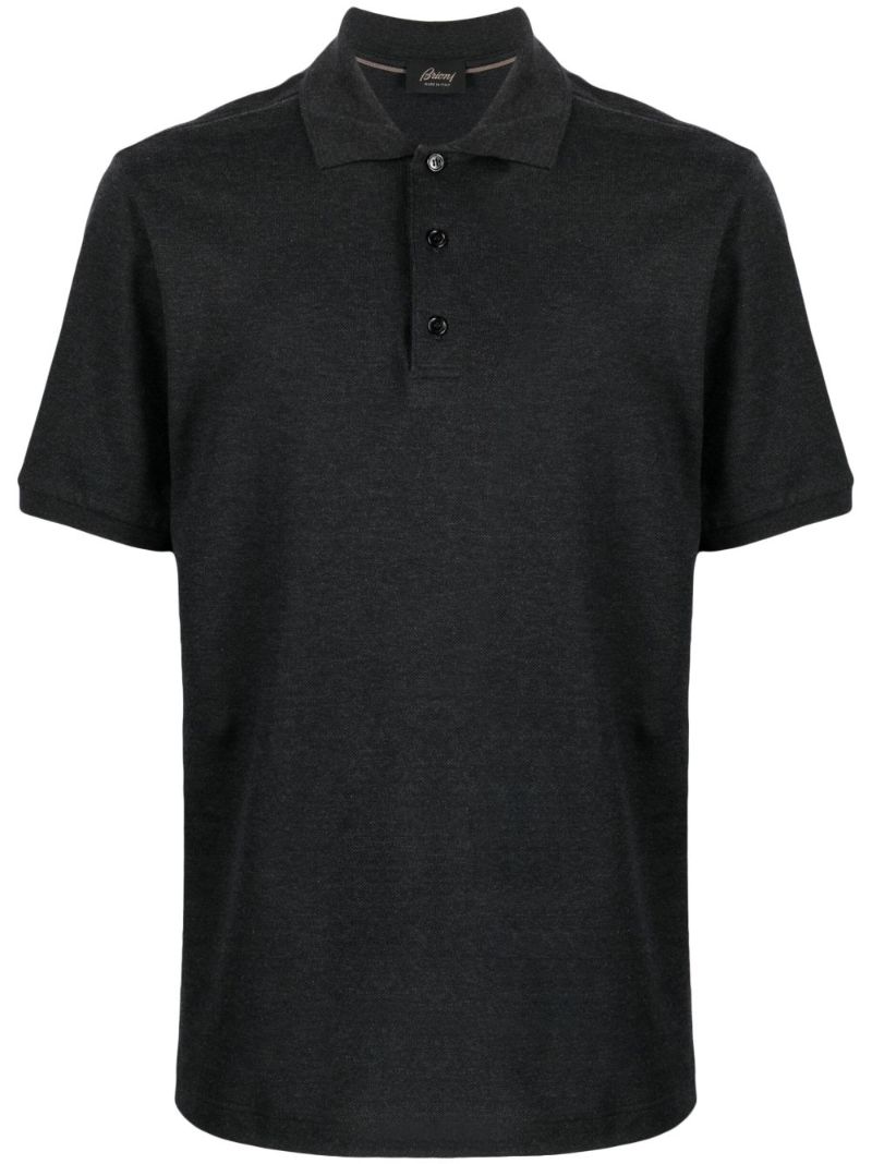 Grey Short-sleeve Cotton Polo Shirt