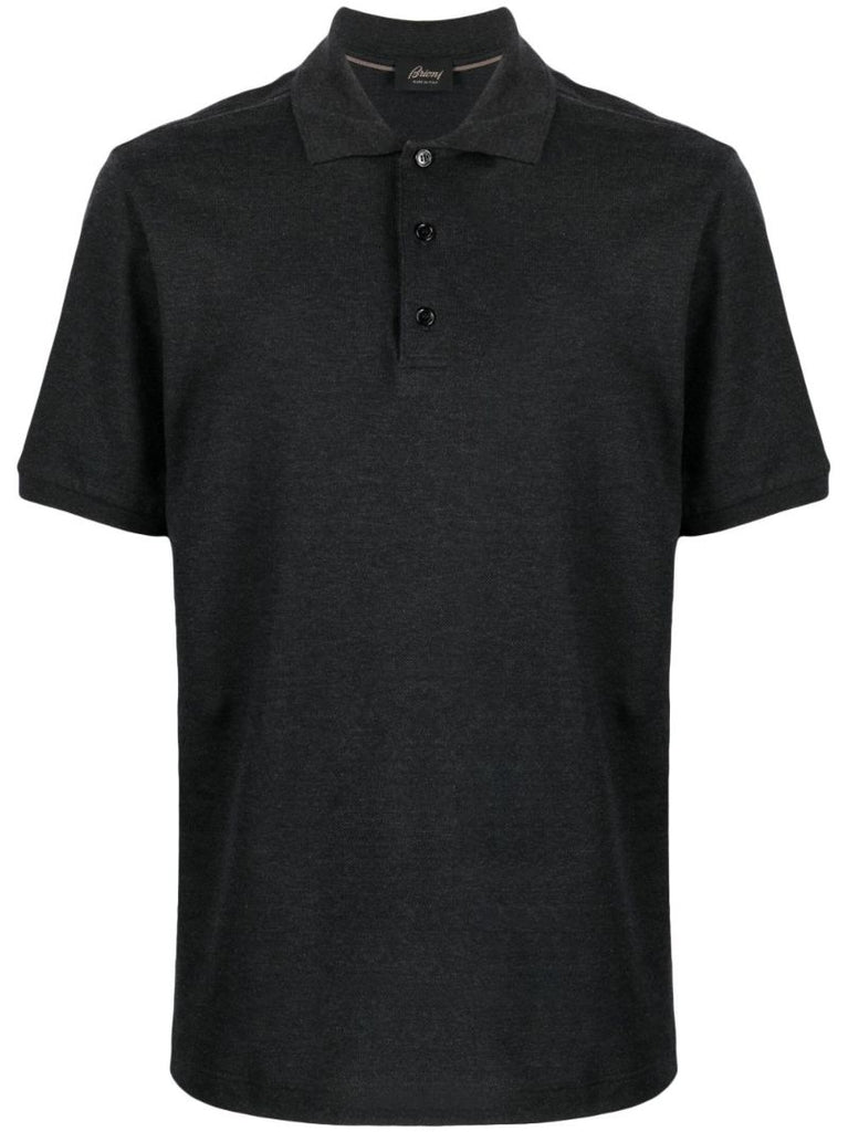 Grey Short-sleeve Cotton Polo Shirt