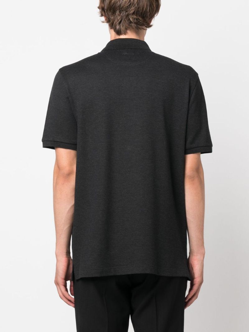 Grey Short-sleeve Cotton Polo Shirt
