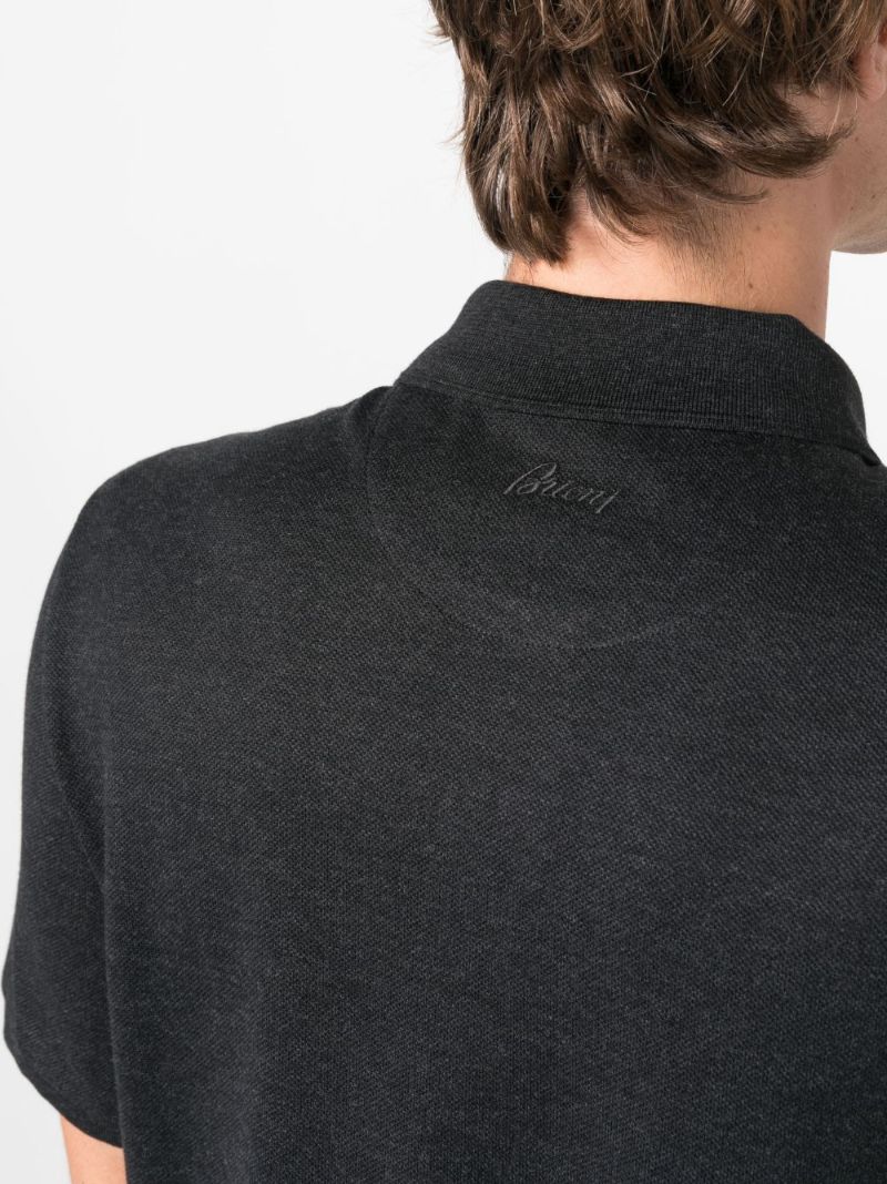 Grey Short-sleeve Cotton Polo Shirt