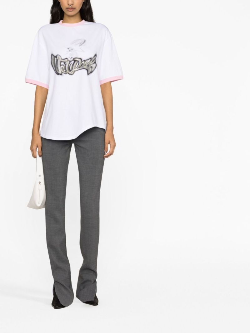 White Monster Logo Print T-shirt