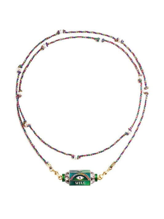 14k Gold Eye Will Multi-stone Necklace
