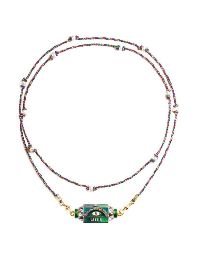 14k Gold Eye Will Multi-stone Necklace