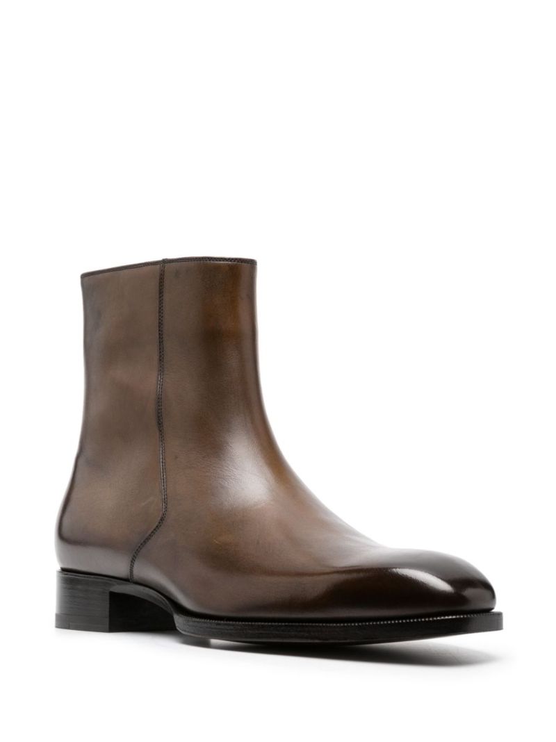Brown Leather Ankle Boots