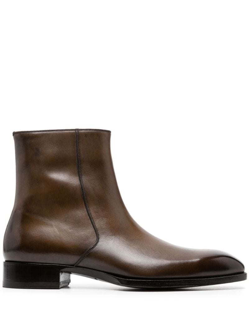 Brown Leather Ankle Boots