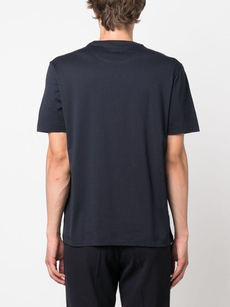 Blue Short-sleeve Cotton T-shirt