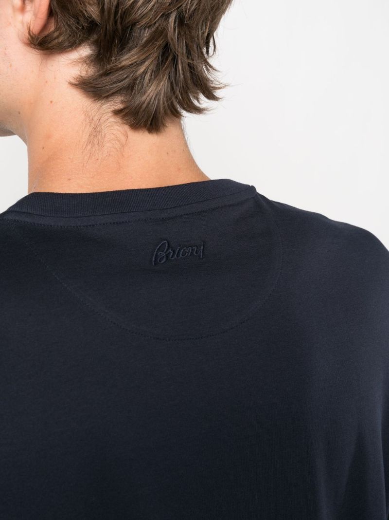 Blue Short-sleeve Cotton T-shirt