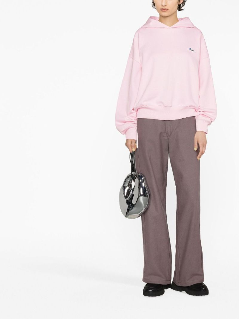 Pink Logo Cotton Hoodie