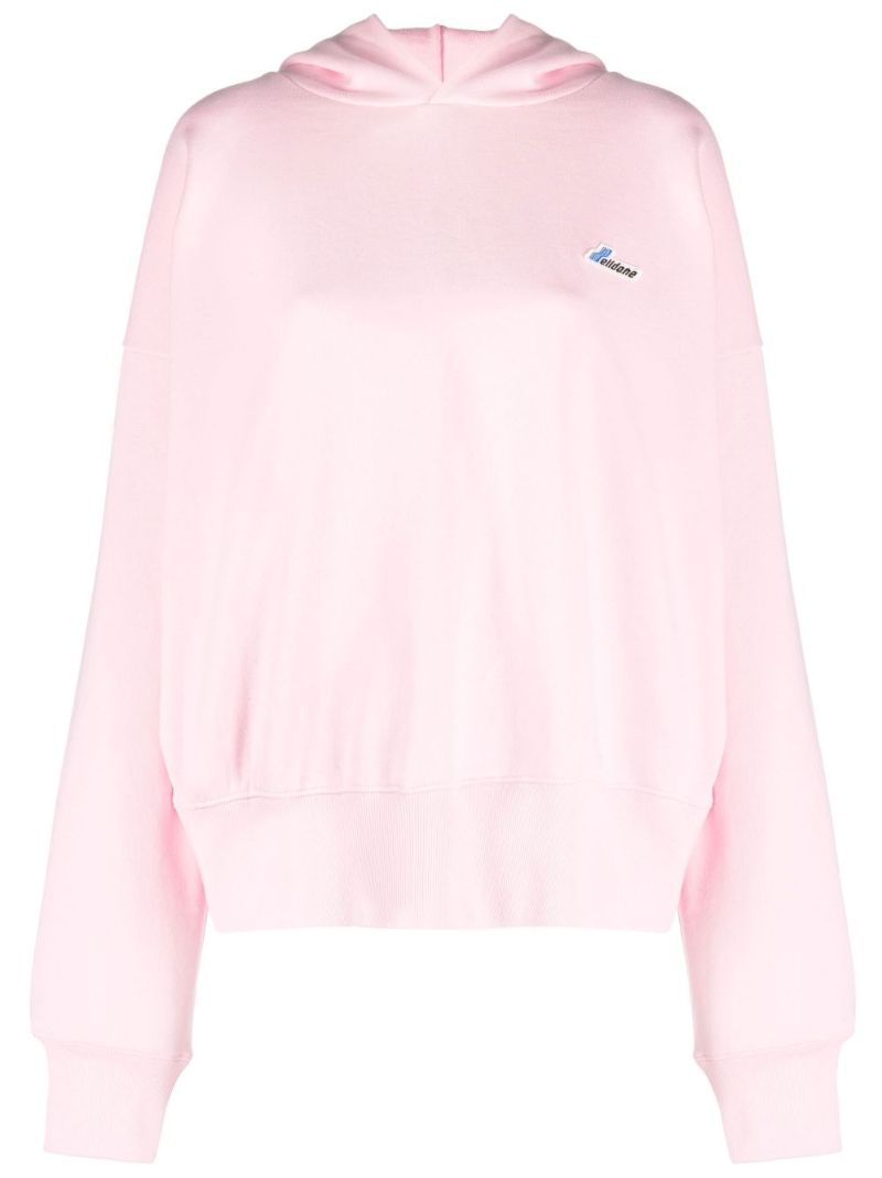 Pink Logo Cotton Hoodie