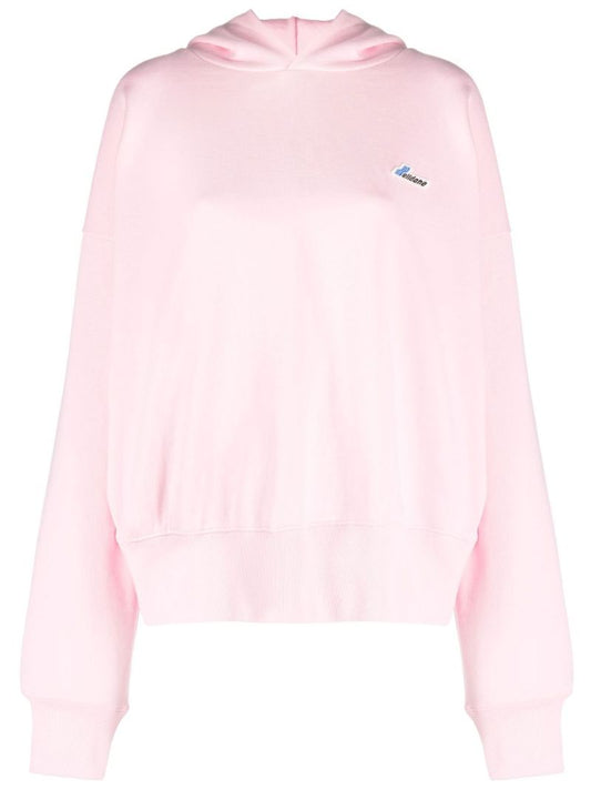 Pink Logo Cotton Hoodie