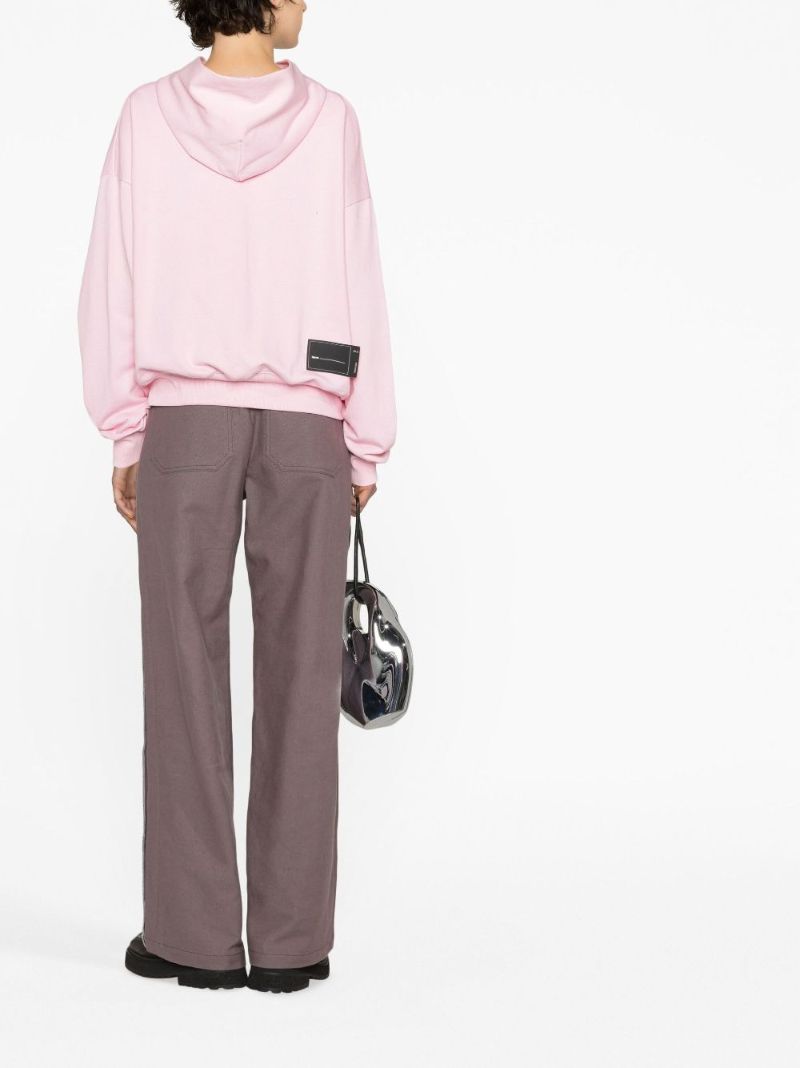 Pink Logo Cotton Hoodie