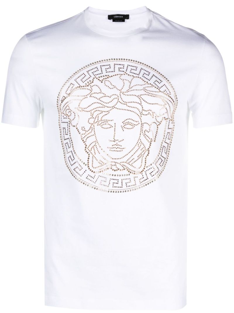 White Medusa-embellished Cotton T-shirt