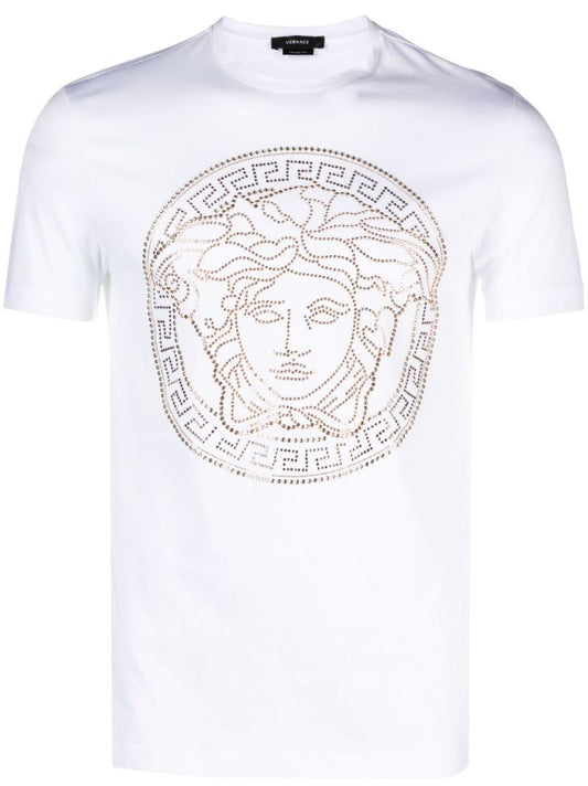 White Medusa-embellished Cotton T-shirt