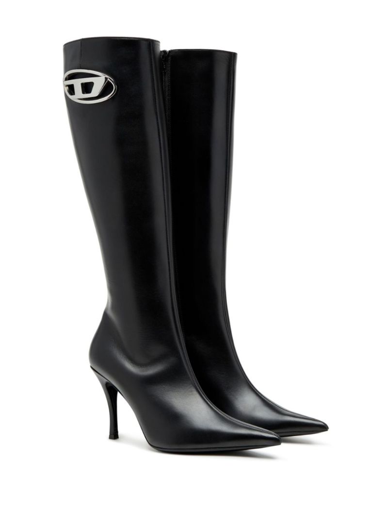 Black D-venus Knee-high Leather Boots