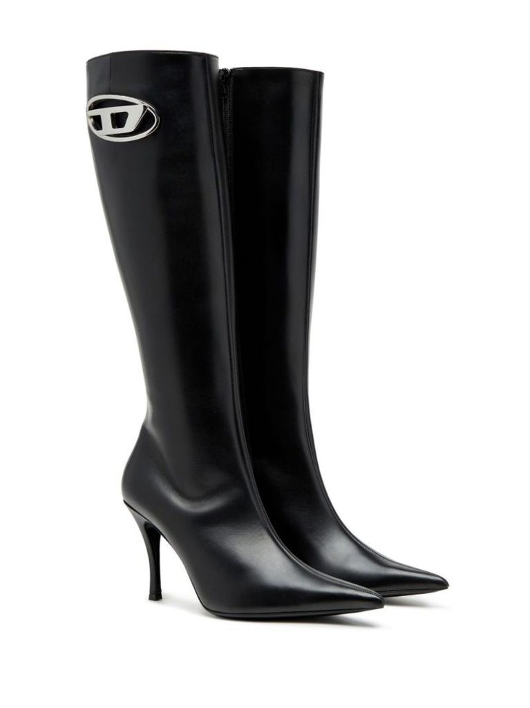 Black D-venus Knee-high Leather Boots