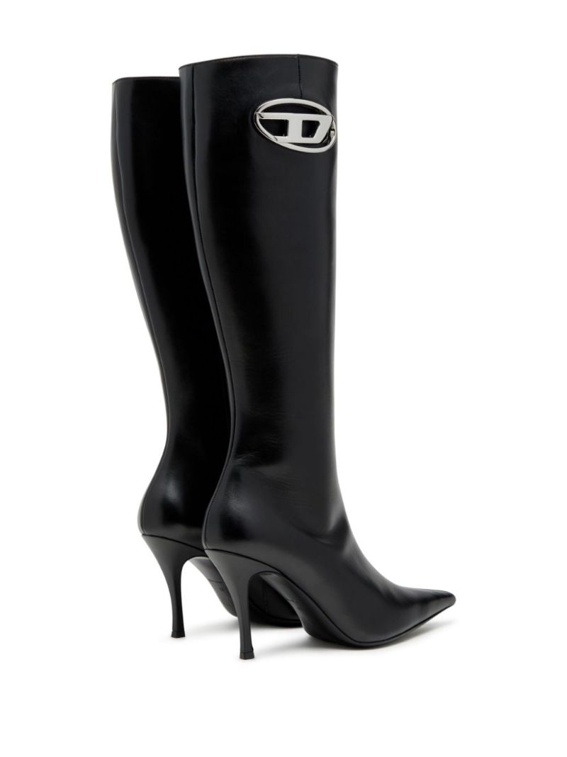 Black D-venus Knee-high Leather Boots