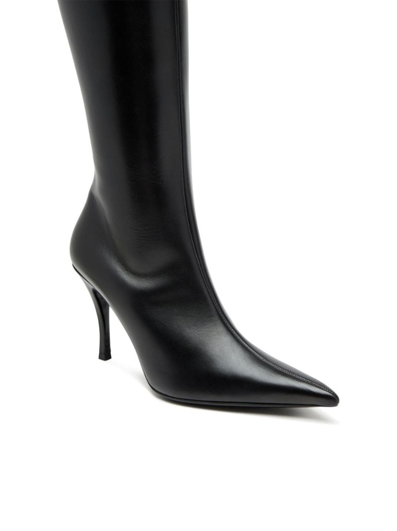 Black D-venus Knee-high Leather Boots