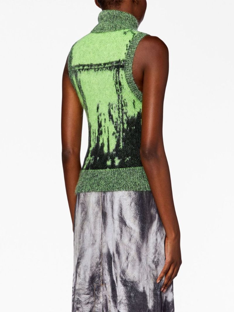 Green M-sifnos Trompe L'oeil Knit Vest
