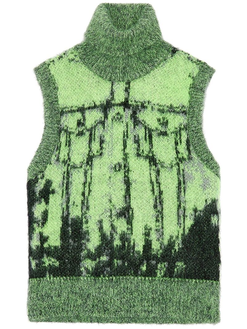 Green M-sifnos Trompe L'oeil Knit Vest