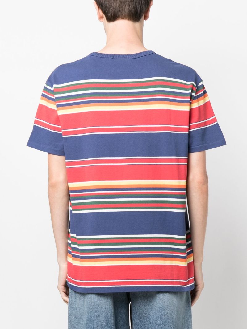 Blue Striped Cotton T-shirt