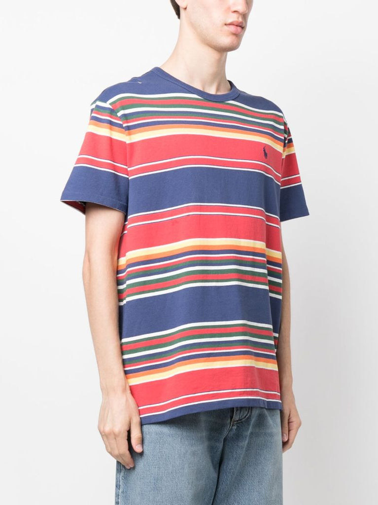 Blue Striped Cotton T-shirt