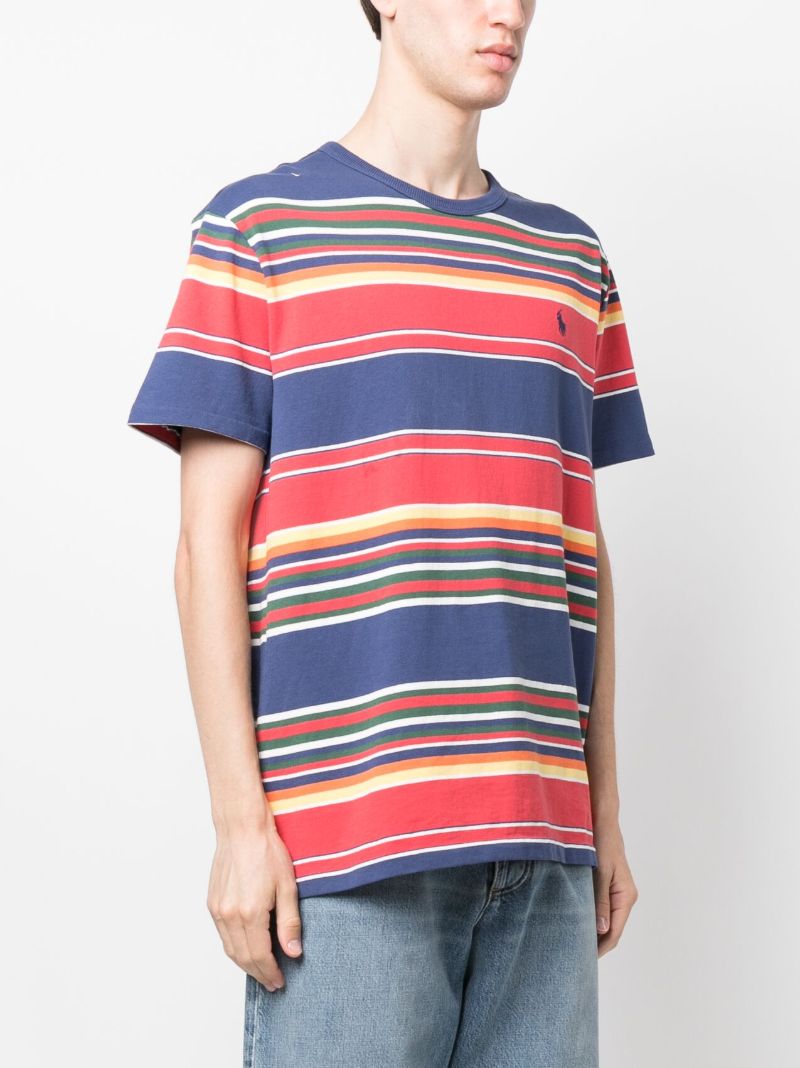 Blue Striped Cotton T-shirt