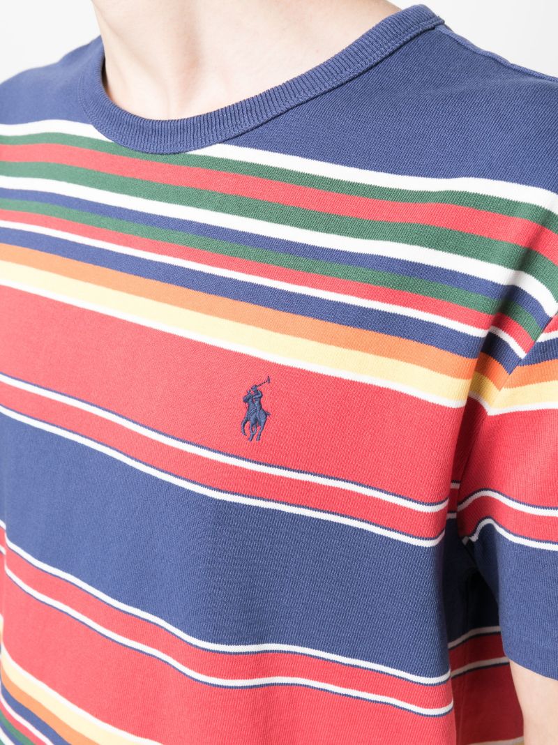 Blue Striped Cotton T-shirt