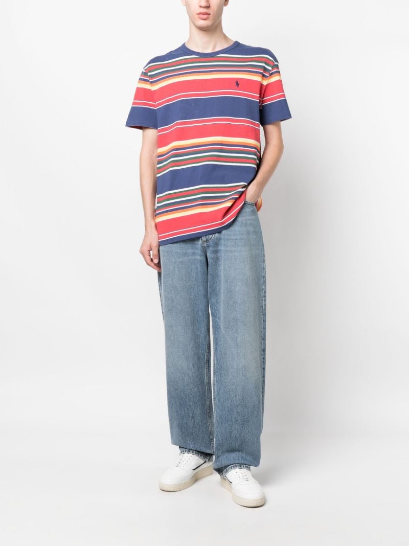 Blue Striped Cotton T-shirt