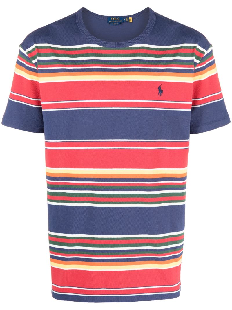 Blue Striped Cotton T-shirt