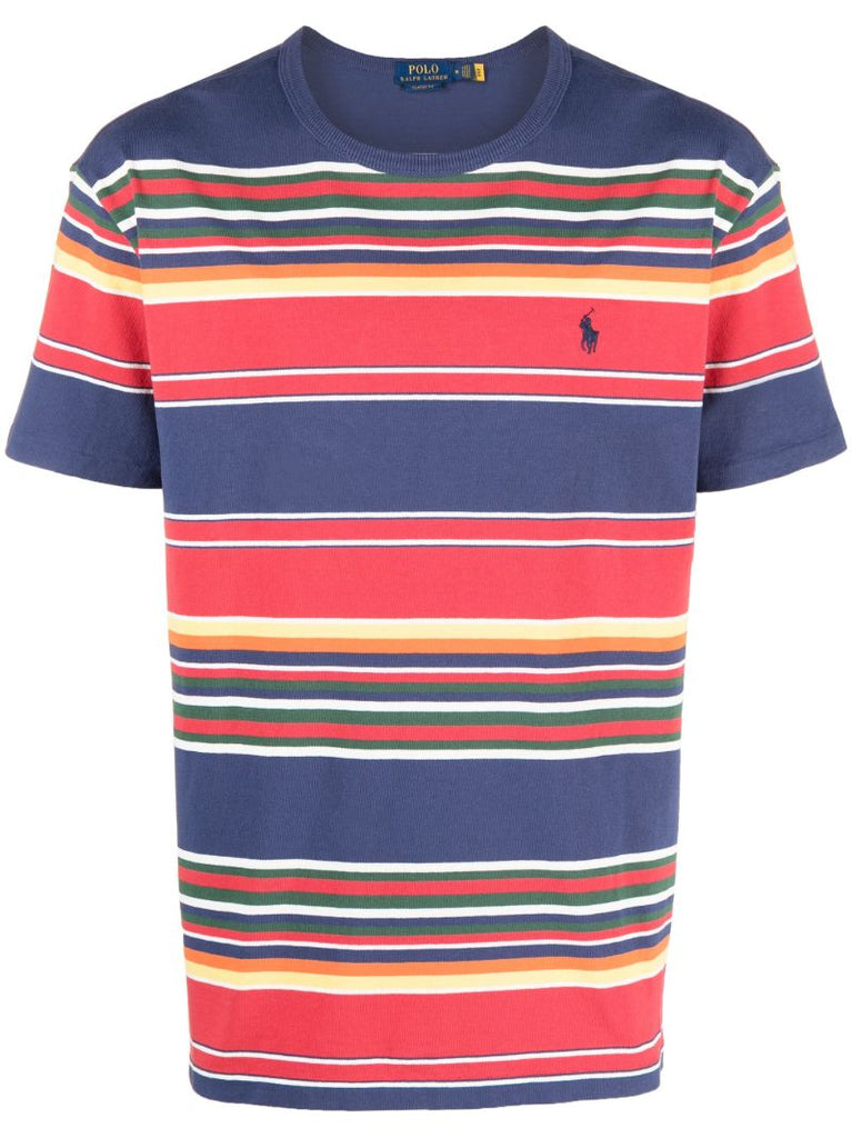 Blue Striped Cotton T-shirt