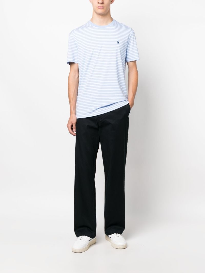 Blue Polo Pony Embroidered Cotton T-shirt