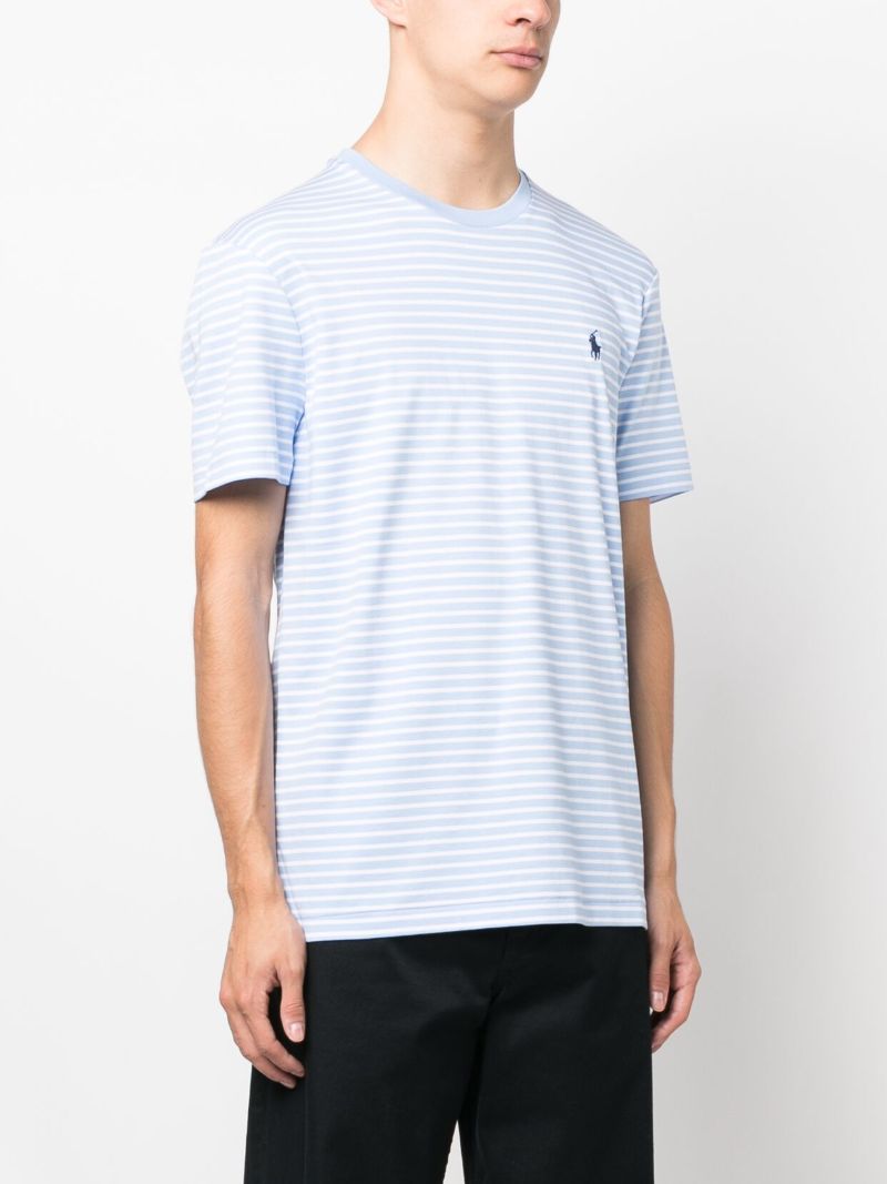 Blue Polo Pony Embroidered Cotton T-shirt