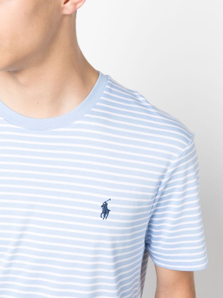 Blue Polo Pony Embroidered Cotton T-shirt
