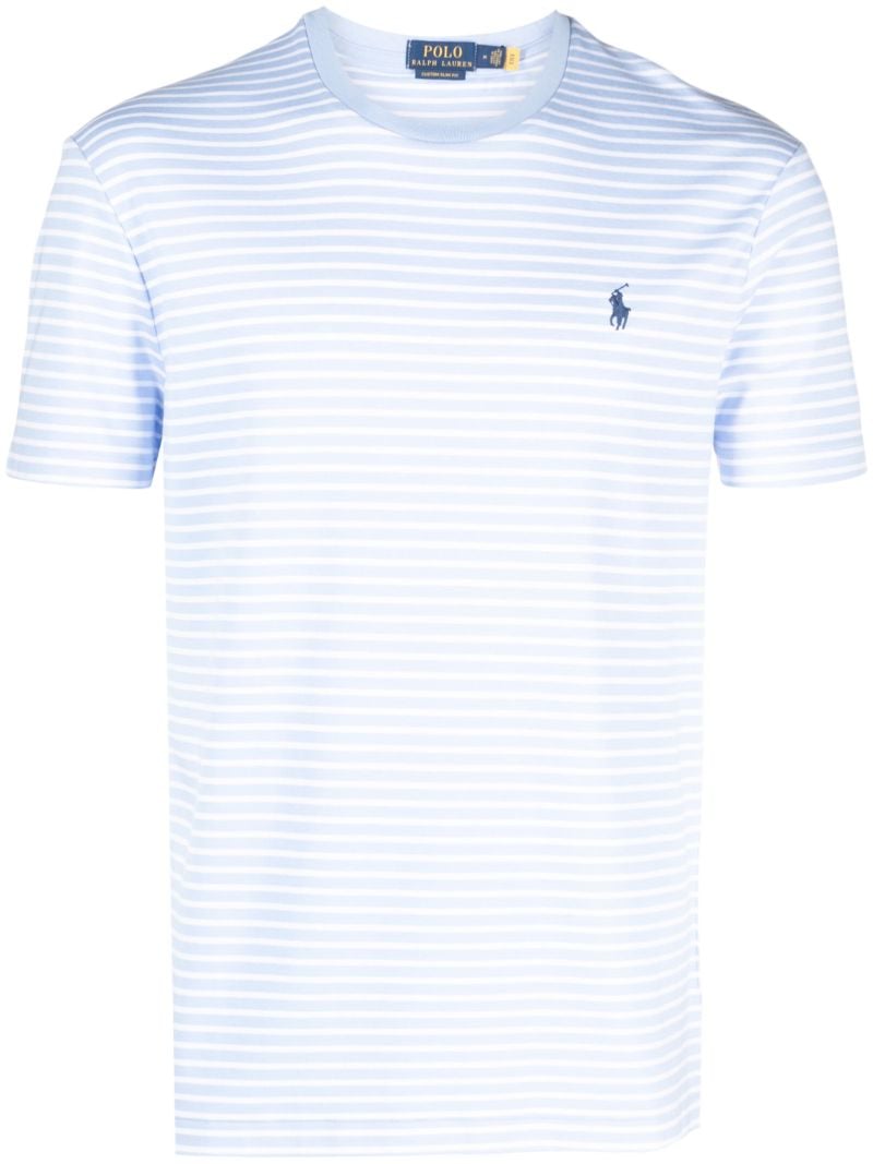 Blue Polo Pony Embroidered Cotton T-shirt