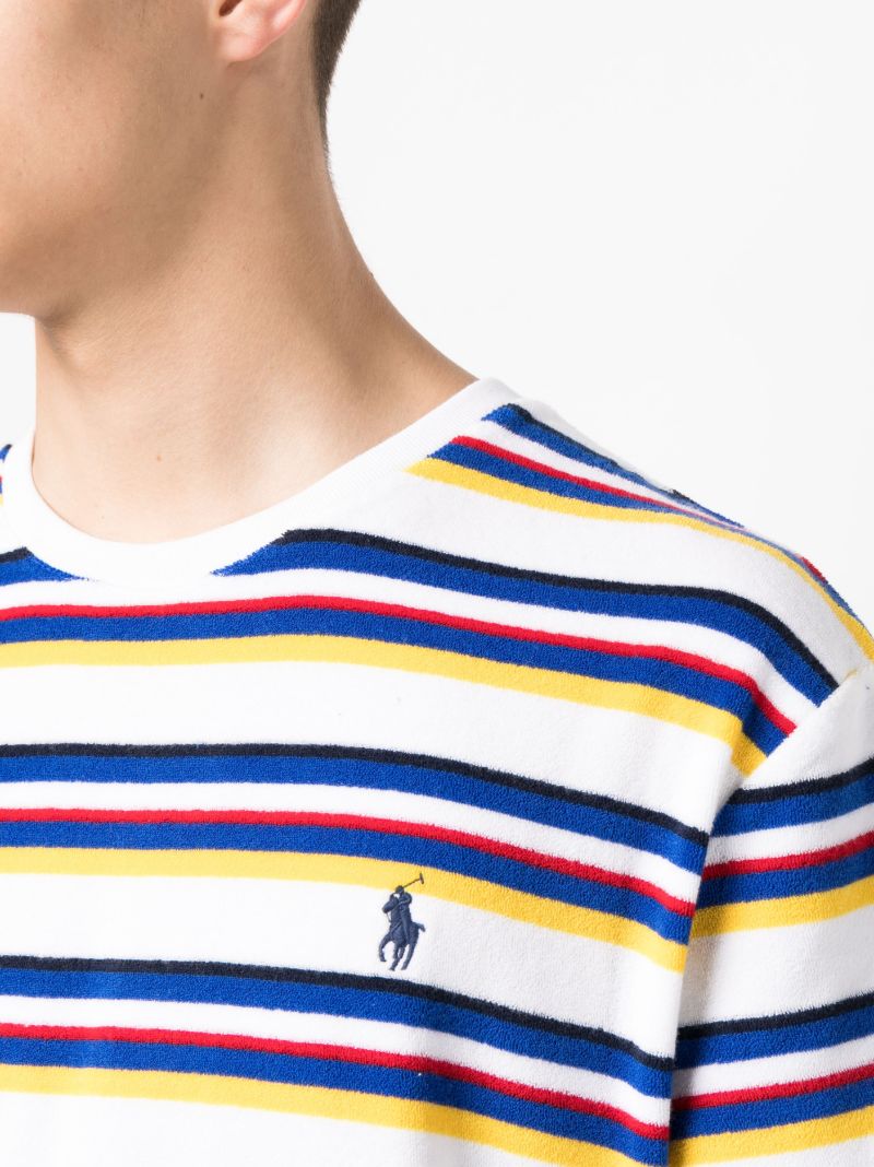 White Polo Pony Striped T-shirt