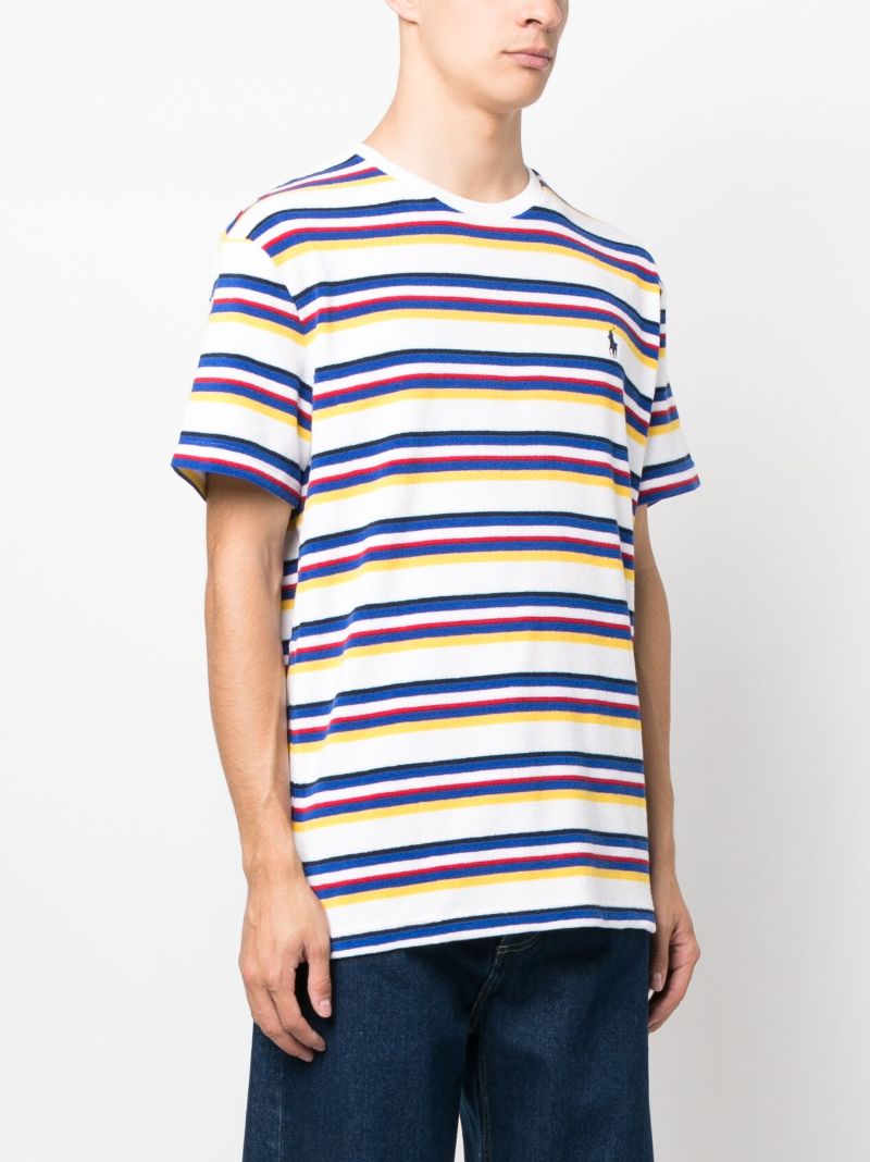 White Polo Pony Striped T-shirt