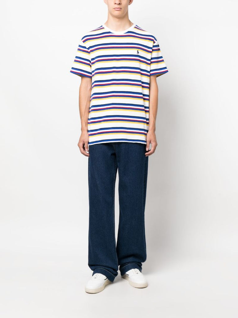 White Polo Pony Striped T-shirt