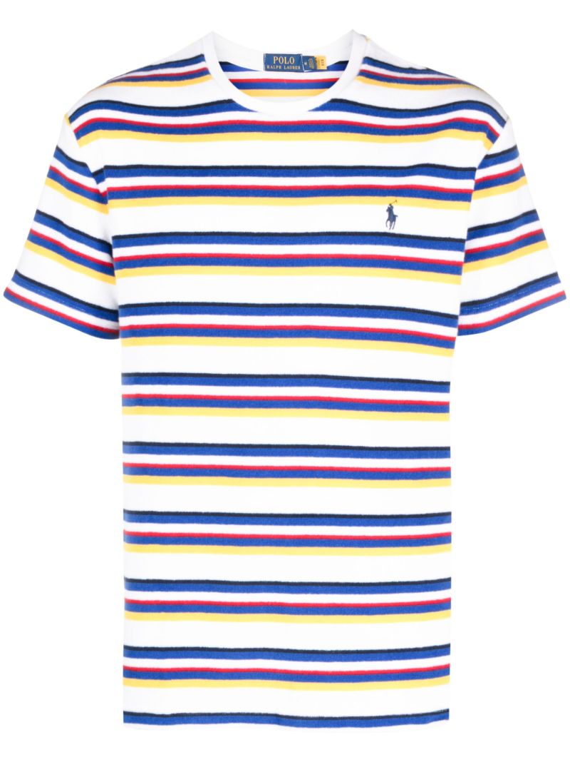 White Polo Pony Striped T-shirt