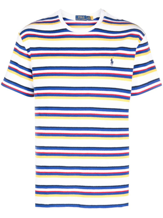 White Polo Pony Striped T-shirt