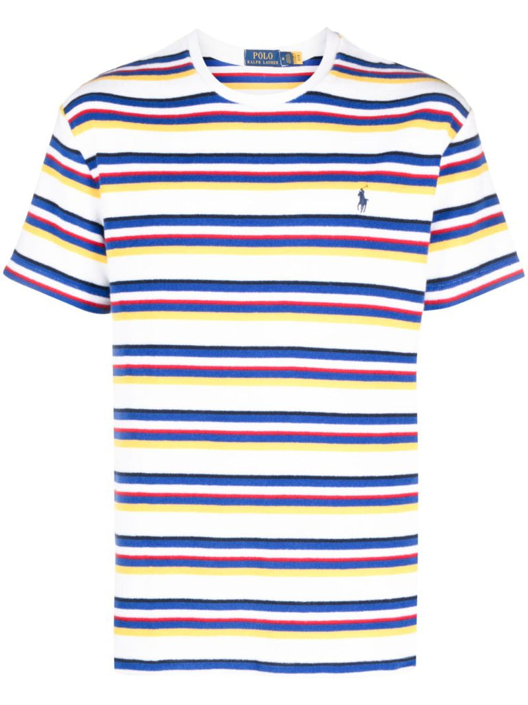 White Polo Pony Striped T-shirt