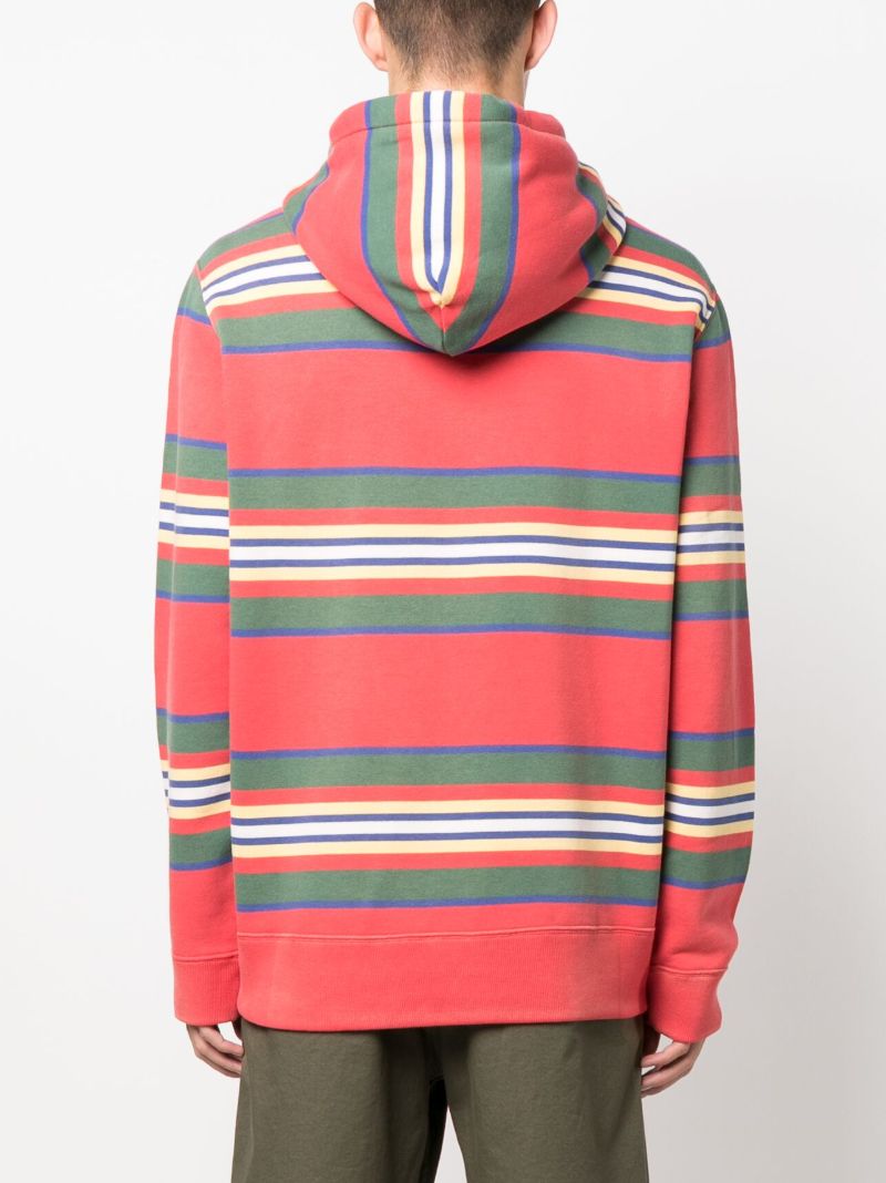 Red Polo Pony Striped Hoodie