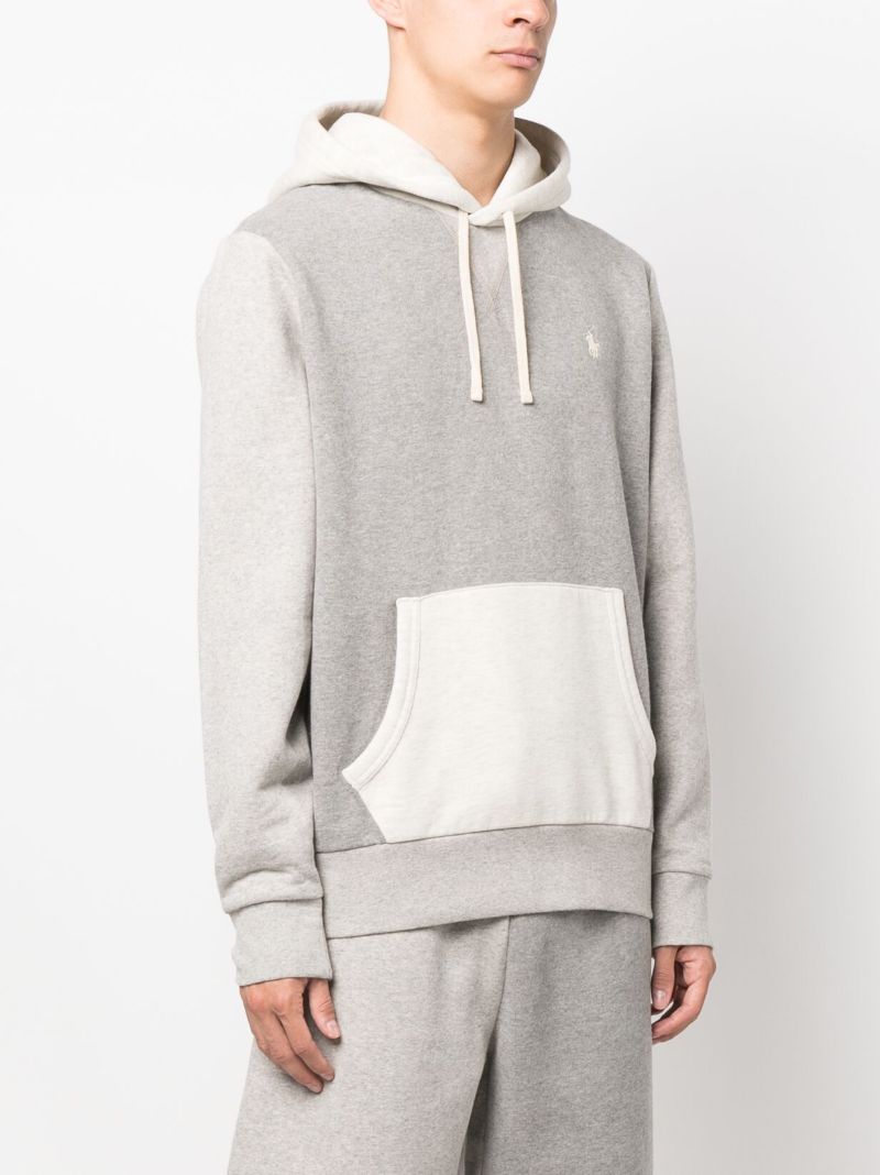 Grey Colour Block Polo Pony Hoodie